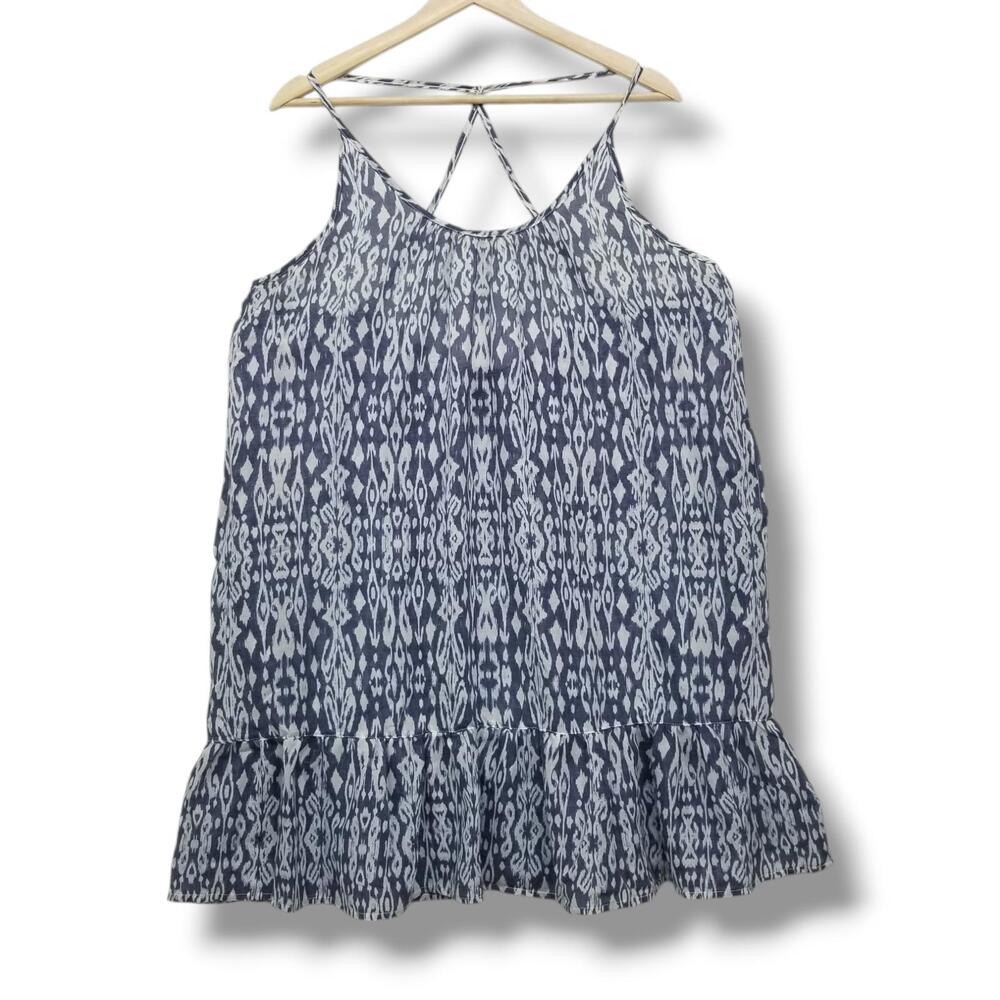 Porto Cruz Swim Cover-up Dress Womens‎ XL Blue White Beach Pool